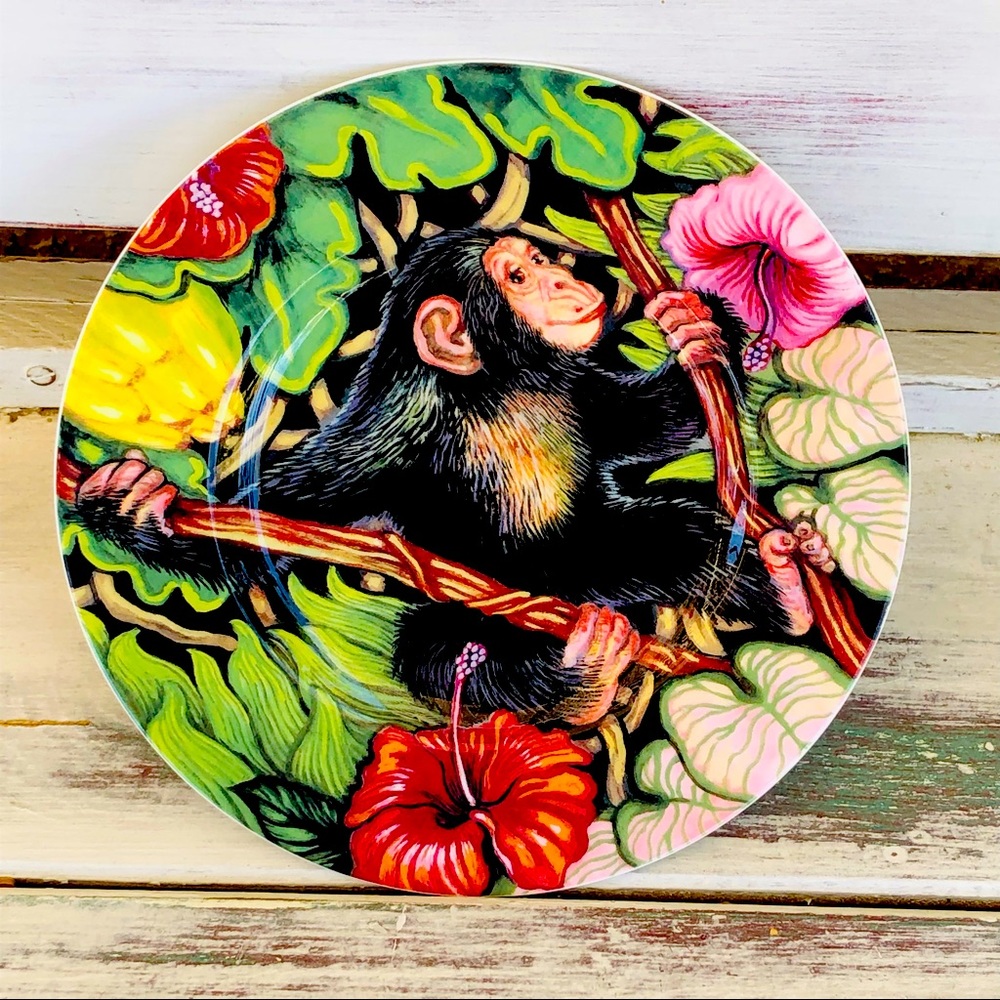 Fitz and Floyd Monkey Exotic Jungle Bone China Plate